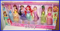 #10338 NRFB Mattel Disney 2019 Target Disney Princess 7 Doll Party Dress Dolls