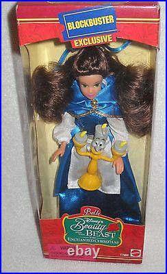 #1291 Disney Blockbuster Video Beauty & the Beast Enchanted Christmas Belle Doll