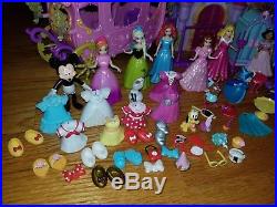 13 Disney MagiClip Polly Pocket Princess Doll Figure Castle Carriage Jasmine Lot