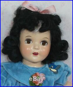 15 Ideal Doll SNOW WHITE Composition DISNEY first princess 1930's brown eyes