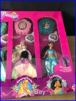 1995 Disney Perfume Princess Gift Set 5 Doll Set Snow White Cinderella Belle New