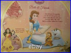 2009 Disney Talking Snow White & Beauty & Beast Belle In Work Clothes Doll LOT
