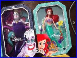 2 Disney Princess Signature Collection ARIEL The Little Mermaid Doll & Ursula