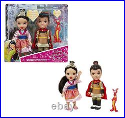 2x Disney Princess 6 inch Petite Doll Set Mulang&Shang+Beauty&Beast
