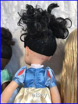 5 Disney 16 Princess Toddler Animator Doll Lot Belle Ariel Tiana Rapunzel Snow