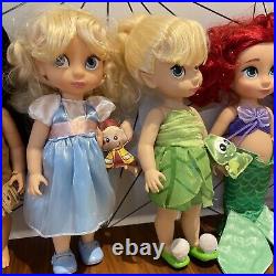 6 Disney Princess ANIMATORS Doll Lot Toddler Tinker Bell Ariel Snow White