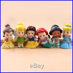 6pcs Disney Princess Mini Dolls Resin Character Figures Toy Miniature
