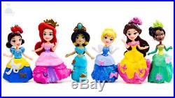 6pcs Disney Princess Mini Dolls Resin Character Figures Toy Miniature 85mm 50mm