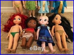 8 Disney Princess Toddler & Animator Doll Lot Ariel Snow White Belle