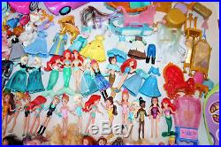 900+pc LOT Vtg Polly Pocket 144 figures Clothes Cars Case Disney Princess 14+ lb