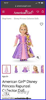 American Girl Disney Princess Rapunzel Collector Doll 2023 Swarovski crystal NIB