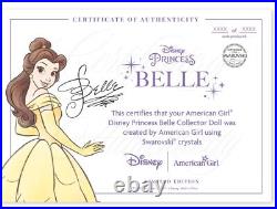 American Girl Doll Disney Princess Collection Belle Swarovsky Chrystals NEW NRFB