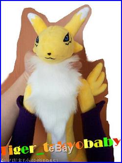 Anime Digital Monster Digimon Tamers Renamon Handmade 50CM Yellow Plush Doll