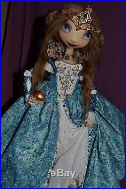 Art doll The Princess and the Frog (Tiana, disney Princess, Textile doll, OOAK)