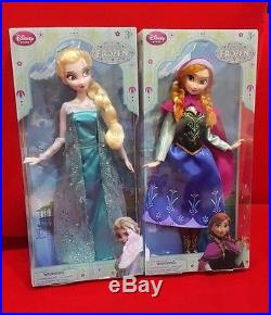 Authentic Disney Store Frozen ELSA and ANNA 12 Classic Doll Set NEW