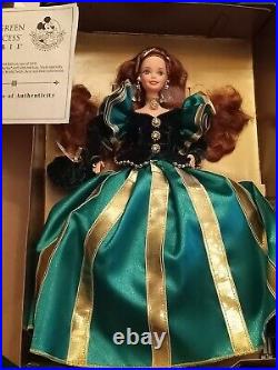 Barbie Evergreen Princess Red Hair Disney Doll &Teddy Bear Show With Pin And