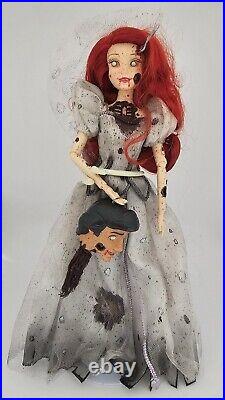 Custom Zombie Disney Princess Ariel Barbie Holding Prince Eric's Head