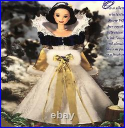 Disney 12 Holiday Princess SNOW WHITE & 7 Dwarfs Barbie Doll with Bunny Ornament