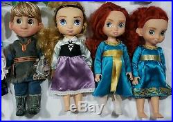 Disney 16 Animator Princess Toddlers Dolls Lot of 16 Elsa Anna Merida Mulan