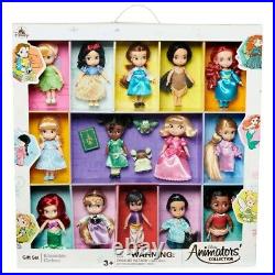 Disney 2015 ANIMATORS Collection Gift Set of 15 5 Mini Dolls in Sealed Box RARE