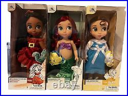 Disney Animator Elena, Ariel, Belle dolls 16 inch- Set Of 3