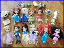 Disney Animator Mini 5 Dolls Set Moana Merida Mulan Elsa Anna Belle Aurora etc