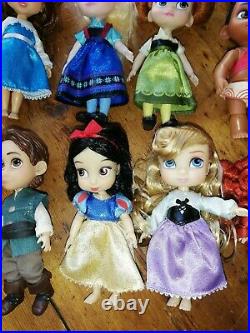 Disney Animator Mini 5 Dolls Set Moana Merida Mulan Elsa Anna Belle Aurora etc