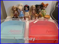 Disney Animator's Mini Doll Pets Lot Rapunzel Snow White Tiana Cinderella Anna