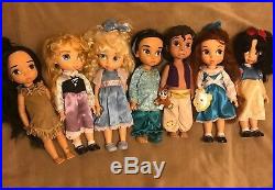 Disney Animators 16'' Toddler Doll Lot Of 7 Princess Collectors Dolls