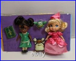 Disney Animators Charlotte & Tiana 5 Mini Dolls 2019 Rare HTF Giftset Princess