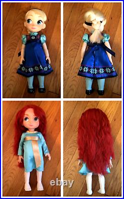 Disney Animators Dolls Collection Lot of 10 Snow Pocahontas Merida Jasmine Belle