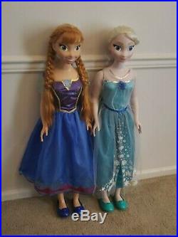 Disney Frozen Princess Anna & Elsa My Size Dolls Large 3 Feet Tall Rare
