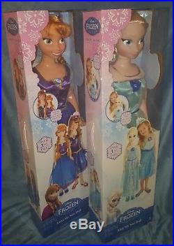 Disney Frozen Princess Elsa & Anna 38 Set of 2 My Size Dolls Huge Over 3 Ft New