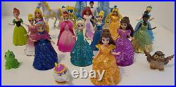 Disney Glitter Glider Magiclip Castle Dolls, Dresses, Carriage, Animals Huge Lot