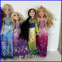 Disney Hasbro 2015 Royal Shimmer Princess 10 Doll Lot Mulan Jasmine Belle Snow