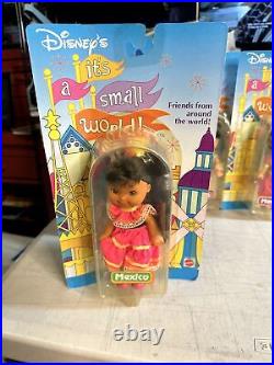 Disney It's A Small World Mattel Complete Set Of 6 Dolls 1993 Vintage NIB Dusty