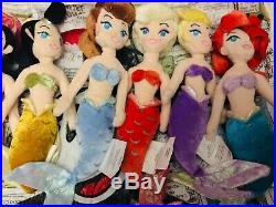 Disney Little Mermaid Princess Ariel & her Sisters Plush Dolls
