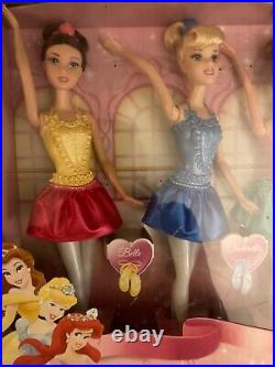 Disney Mattel 2011 Ballerina Princesses 6 Doll Kohl's Gift Set BELLE ARIEL TIANA