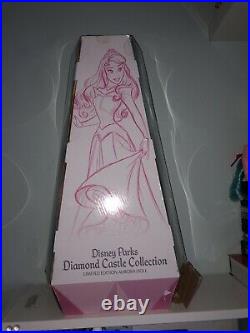 Disney Parks Diamond Castle Limited Edition Princess Aurora Doll With Box