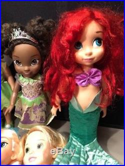Disney Princess 16 Animator Toddler Dolls lot of 7 Ariel Rapunzel Elsa Tiana
