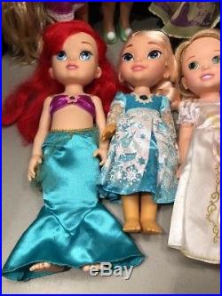 Disney Princess 16 Animator Toddler Dolls lot of 7 Ariel Rapunzel Elsa Tiana