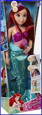 Disney Princess Ariel Doll My Size 32 Tall, Long Flowing Hair & Hairbrush (New)