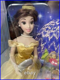 Disney Princess Belle Porcelain Doll Brass Key Classic Movie Memorie Collectible