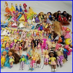 Disney Princess Castle Mermaid Polly Pocket Dollhouse 200 Dolls Accessories Lot