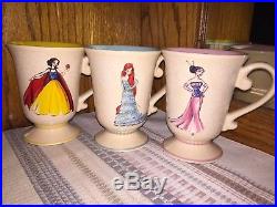 Disney Princess Designer Doll Mug Set. Full Set! Includes Ariel, Hard to Find