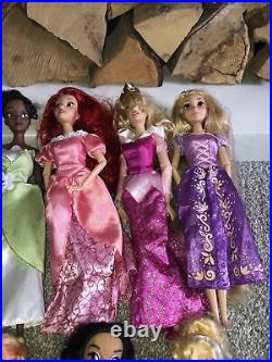Disney Princess Doll Bundle X 11 Pocahontas Jasmine Tiana Rapunzel Belle Anna