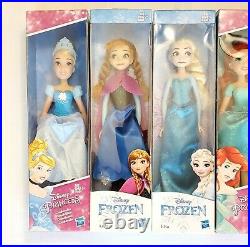 Disney Princess Doll Collection x8 incl Cinderella Anna Elsa Belle Moana Tiana