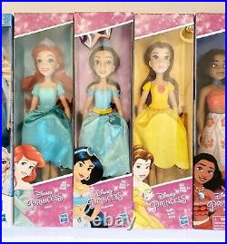 Disney Princess Doll Collection x8 incl Cinderella Anna Elsa Belle Moana Tiana
