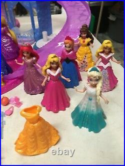 Disney Princess Glitter Glider Beautiful Castle Playset W 21 Dolls Furniture +