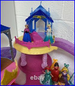 Disney Princess Glitter Glider Castle & Magiclip Magic Clip Dolls Bundle Frozen